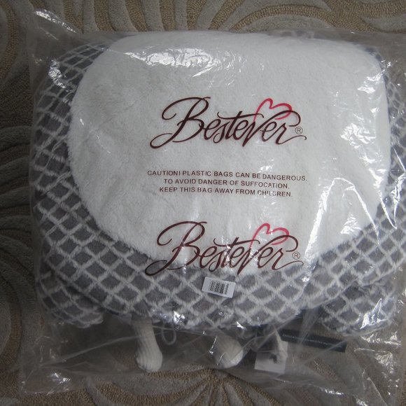 BESTEVER Plush Plaid Giraffe Baby Play Mat in Neutral Light Grey Unisex NWT - Picture 4 of 4